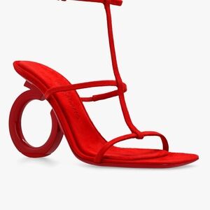Ferragamo Elina T Strap Sandal (Red) New Open Box